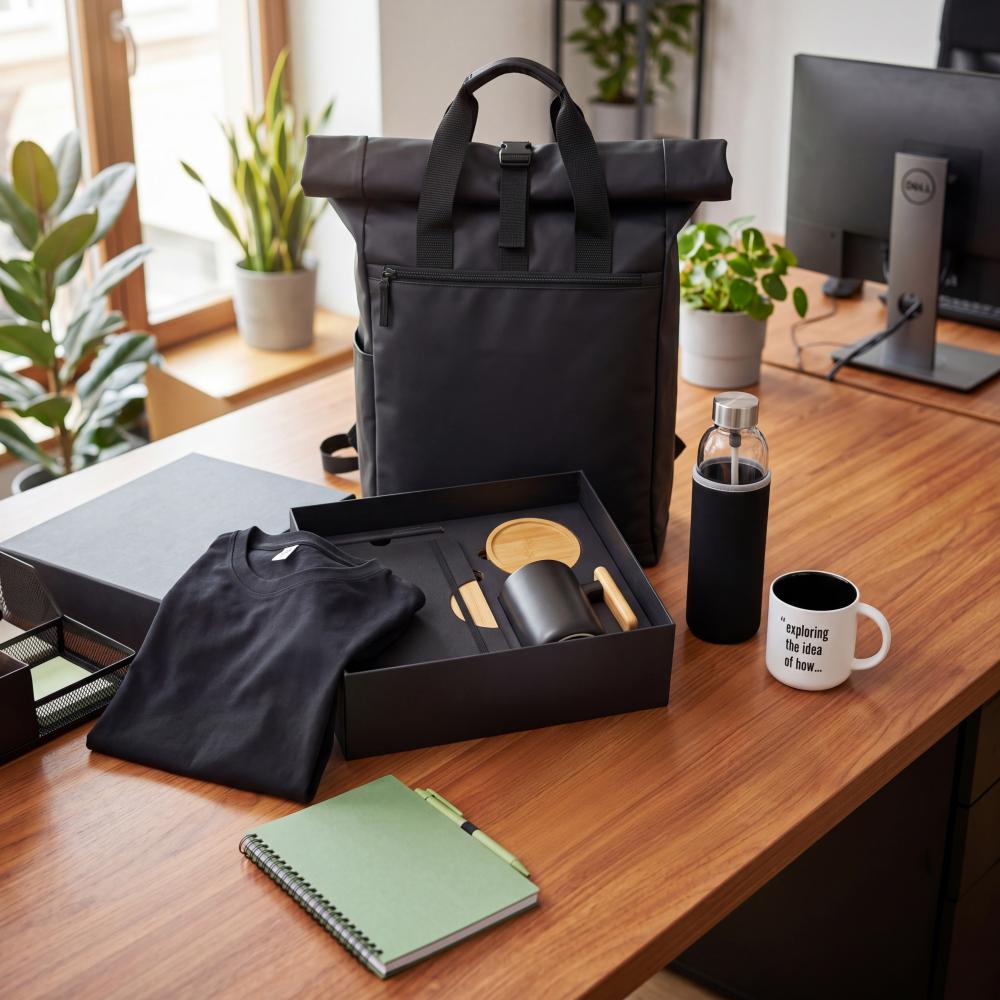 Zestaw onboardingowy dla pracownika IT z plecakiem, kubkiem i akcesoriami &ndash; przejdź do produkt&oacute;w onboardingowych