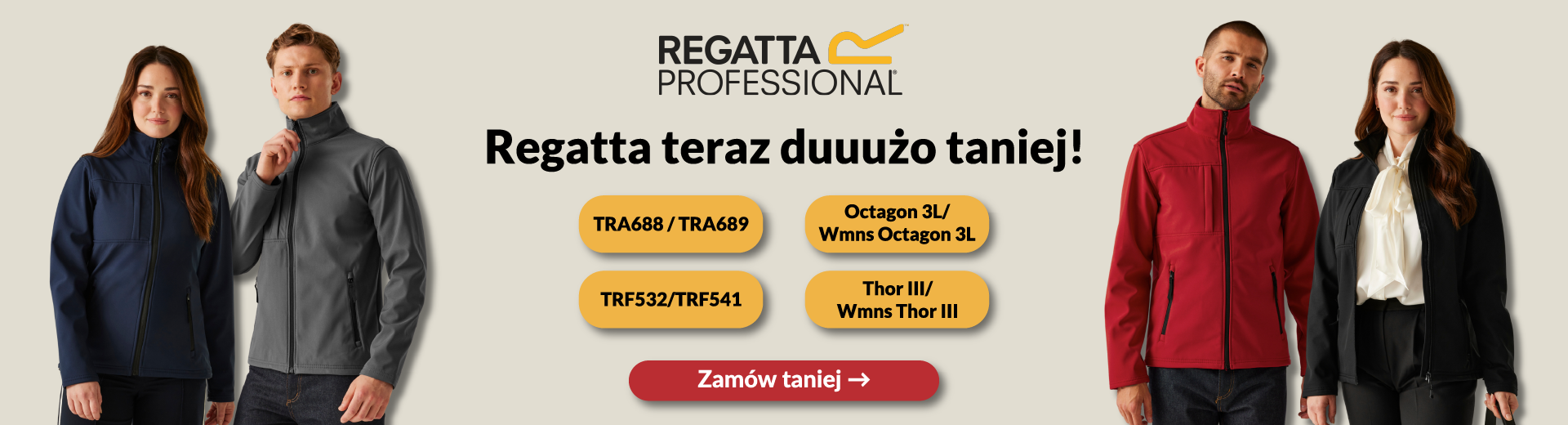 Regatta Professional dużo taniej – kurtki softshell TRA688, TRA689, TRF532, TRF541, Octagon 3L i Thor III w promocyjnej cenie.