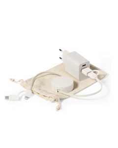 Zestaw podróżny do ładowania, kabel do ładowania, ładowarka ścienna, bawełniany pokrowiec vg GVG/V1355