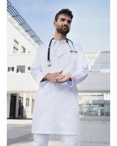 Męski fartuch medyczny i laboratoryjny  Klasyczny krój z kołnierzem z klapami karlowsky TRL/MM7