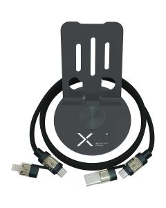 SCX.design O34 stojak na telefon 360° z kablem ładującym 4 w 1 o mocy 240 W pf GPF/1PX226