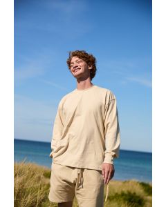 Bawełniana Koszulka z Długim Rękawem Oversize Tiger neutral TNE/T60050