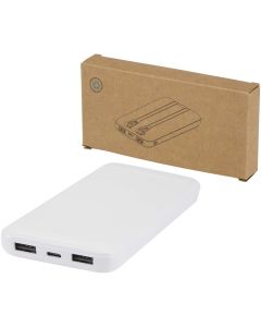 Adhil powerbank o pojemności 10.000 mAh i mocy 10 W z tworzyw sztucznych pochodzących z recyklilngu  pf GPF/124459