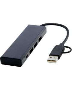 Rise hub USB 2.0 z aluminium pochodzącego z recyklingu z certyfikatem RCS pf GPF/124344