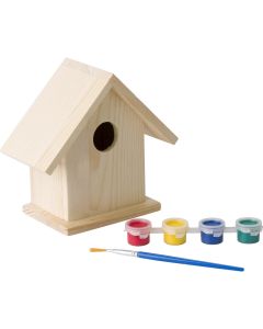 Domek dla ptaków, zestaw do malowania, farbki i pędzelek vg GVG/V7347