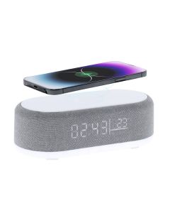 Ładowarka bezprzewodowa 15W, głośnik bezprzewodowy 5W, zegar, lampka LED vg GVG/VA614