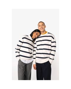 Ekologiczna Bluza Unisex w Paski z Obniżonymi Ramionami native spirit TNS/NS450