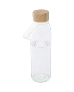Szklana butelka na wodę Porto o pojemności 500 ml, z silikonowym uchwytem i z bambusową zakrętką pf GPF/100853
