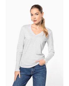 Damska Koszulka w Serek z Długim Rękawem kariban TKA/K382