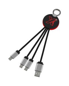 Kabel z podświetlonym logo 3w1 z brelokiem - SCX.design C16 pf GPF/2PX002