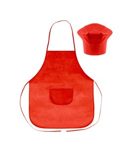 Zestaw małego kucharza, fartuch kuchenny i czapka kucharska, rozmiar dziecięcy | Nedina vg GVG/VA063