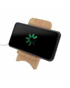 Składana bambusowa ładowarka bezprzewodowa 10W B'RIGHT, stojak na telefon vg GVG/V0189