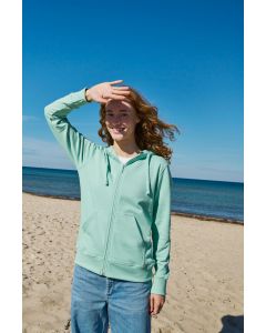 Damska Bluza Dresowa z Kapturem i Długim Zamkiem neutral TNE/O83301