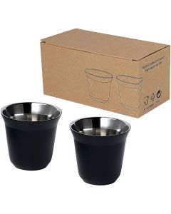 Duo zestaw filiżanek do espresso ze stali nierdzewnej z certyfikatem RCS 80 ml pf GPF/100804