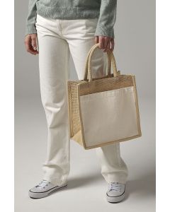 Cotton Pocket Natural Starched Jute Midi Tote westford mill GWM/W483
