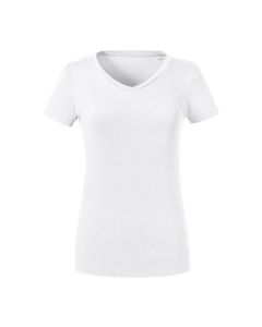 Damska Koszulka Pure Organic z Dekoltem V-neck russell TRU/103F