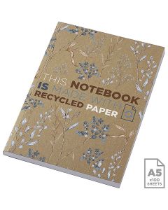Notatnik A5 Novella Austen z miękką okładką z materiału z recyklingu, papier pakowy — 100 kartek pf GPF/210264