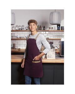 Fartuch na szelkach Urban-Look z poprzecznymi paskami i kieszenią karlowsky TRL/LS38