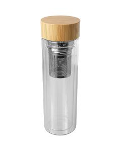 Bailey butelka ze szkła borokrzemianowego z zaparzaczem i bambusową pokrywką 400 ml pf GPF/100810