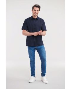 Męska Koszula Poly-Cotton Easy Care z Krótkim Rękawem russell TRU/935M