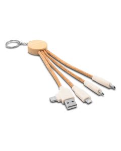 Korkowy kabel do ładowania B'RIGHT, bambusowy element, brelok do kluczy | Antez vg GVG/V1294