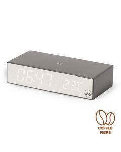 Ładowarka bezprzewodowa 10W z łusek kawowych i bawełny z recyklingu, wielofunkcyjny zegar cyfrowy vg GVG/V1344