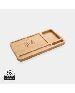 Bambusowa ładowarka bezprzewodowa 10W, organizer na biurko xd GXD/P308-399