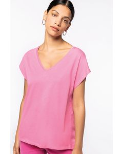 Ekologiczna Damska Luźna Koszulka V-neck native spirit TNS/NS312