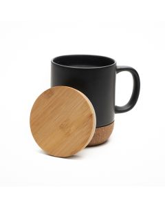 Kubek Ceramiczny z Bambusową Przykrywką  rd GRD/R85309