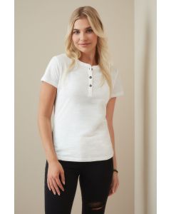 Sharon Henley T-shirt-T-Shirt z Okrągłym Dekoltem i Guzikami dla Kobiet stedman TSD/ST9530