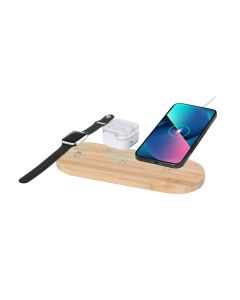 Bambusowa ładowarka bezprzewodowa 15W, 3 w 1 vg GVG/VA243