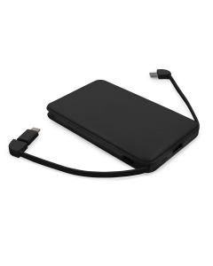 Power bank 5000 mAh ze zintegrowanymi kablami, adapter w komplecie | Presley vg GVG/V0905-W