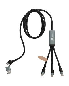 SCX.design C53 kabel do ultraszybkiego ładowania 5 w 1 o mocy 100 W z tworzywa sztucznego rPET pf GPF/2PX171