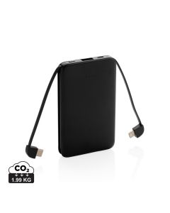 Power bank 5000 mAh, zintegrowany kabel 3 w 1 xd GXD/P322-081