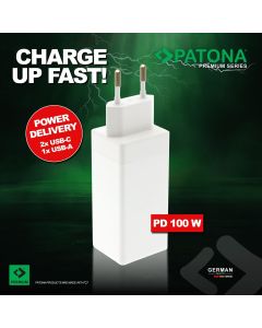 Ładowarka PATONA Premium GaN PD100W 2xUSB-C 1xUSB-A PD3.0 pt GPT/2647