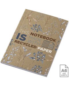 Notatnik A6 Novella Austen z miękką okładką z materiału z recyklingu, papier pakowy — 50 kartek pf GPF/210267
