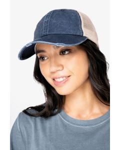 Ekologiczna Czapka Typu Trucker Unisex Ze Zniszczoną Siatką native spirit TNS/NS027
