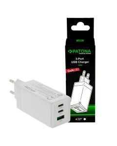 Ładowarka PATONA Premium GaN PD65W 2xUSB-C 1xUSB-A PD3.0 pt GPT/2642