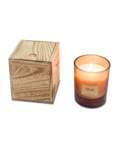 Świeca w drewnianym pudełku Silia rd GRD/R17417