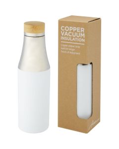 Hulan Miedziana, Próżniowo Izolowana Butelka o Pojemności 540 Ml z Bambusową Pokrywką pf GPF/100667