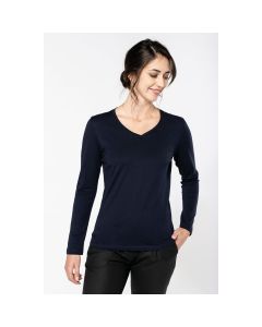 Koszulka Damska V-neck Supima z Długim Rękawem kariban TKA/PK307