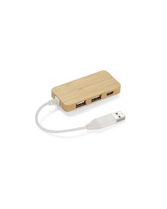 Rozdzielacz bambusowy HUB USB z wymienną wtyczką - RIVO as GAS/09170